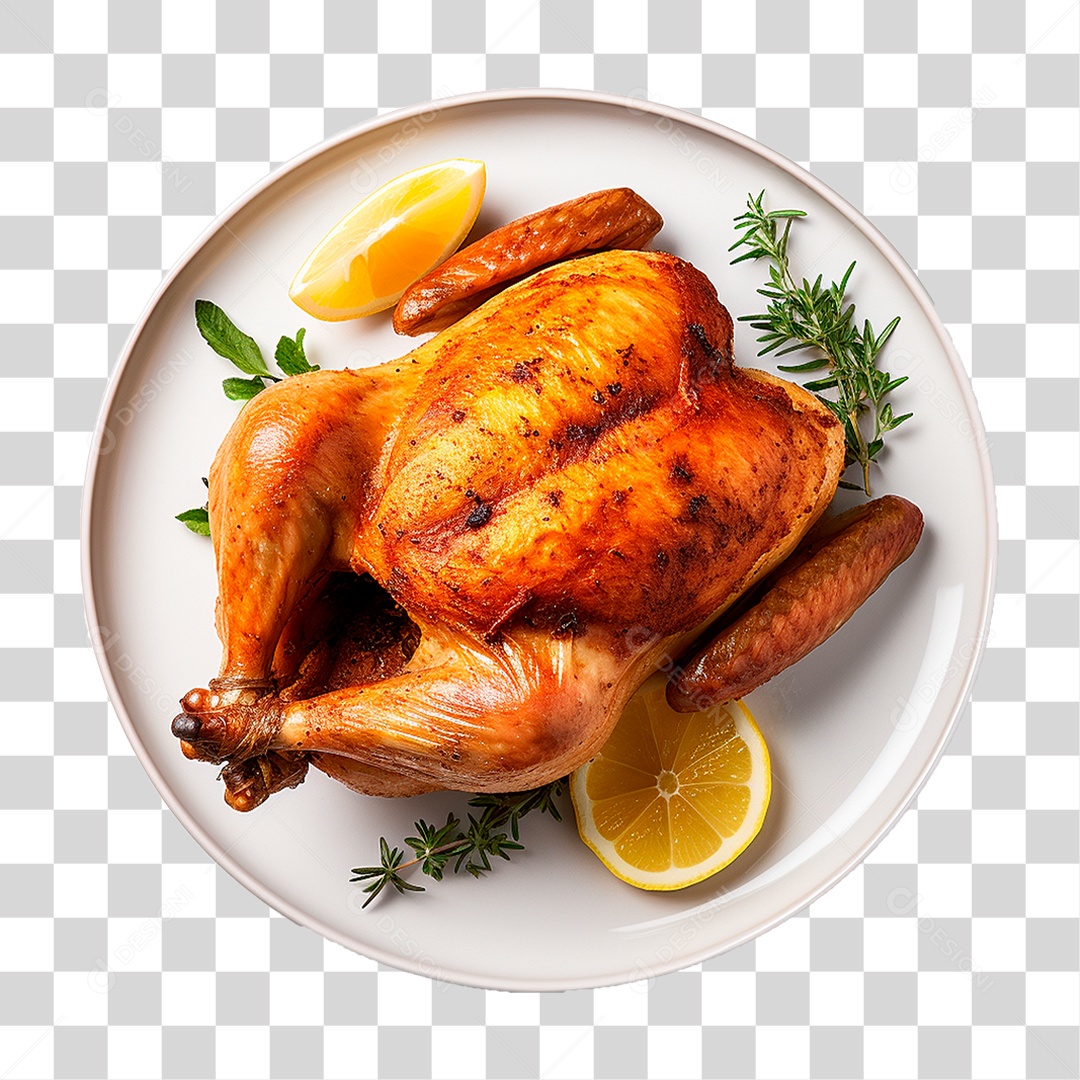 Prato de Frango Assado PNG Transparente
