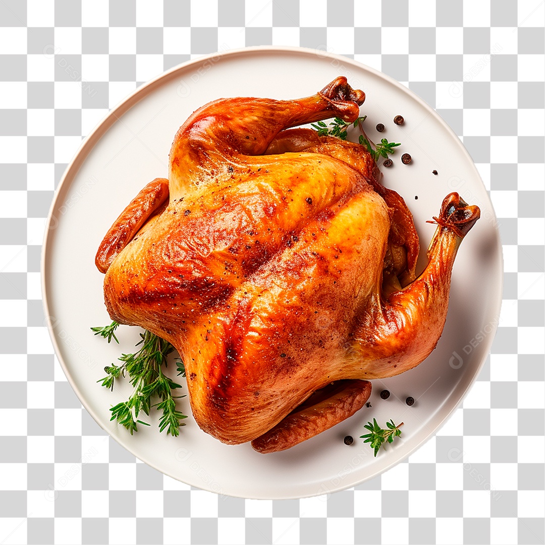Prato de Frango Assado PNG Transparente