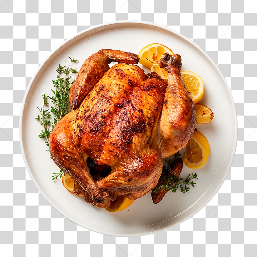 Prato de Frango Assado PNG Transparente