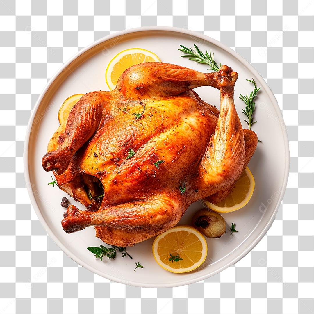 Prato de Frango Assado PNG Transparente