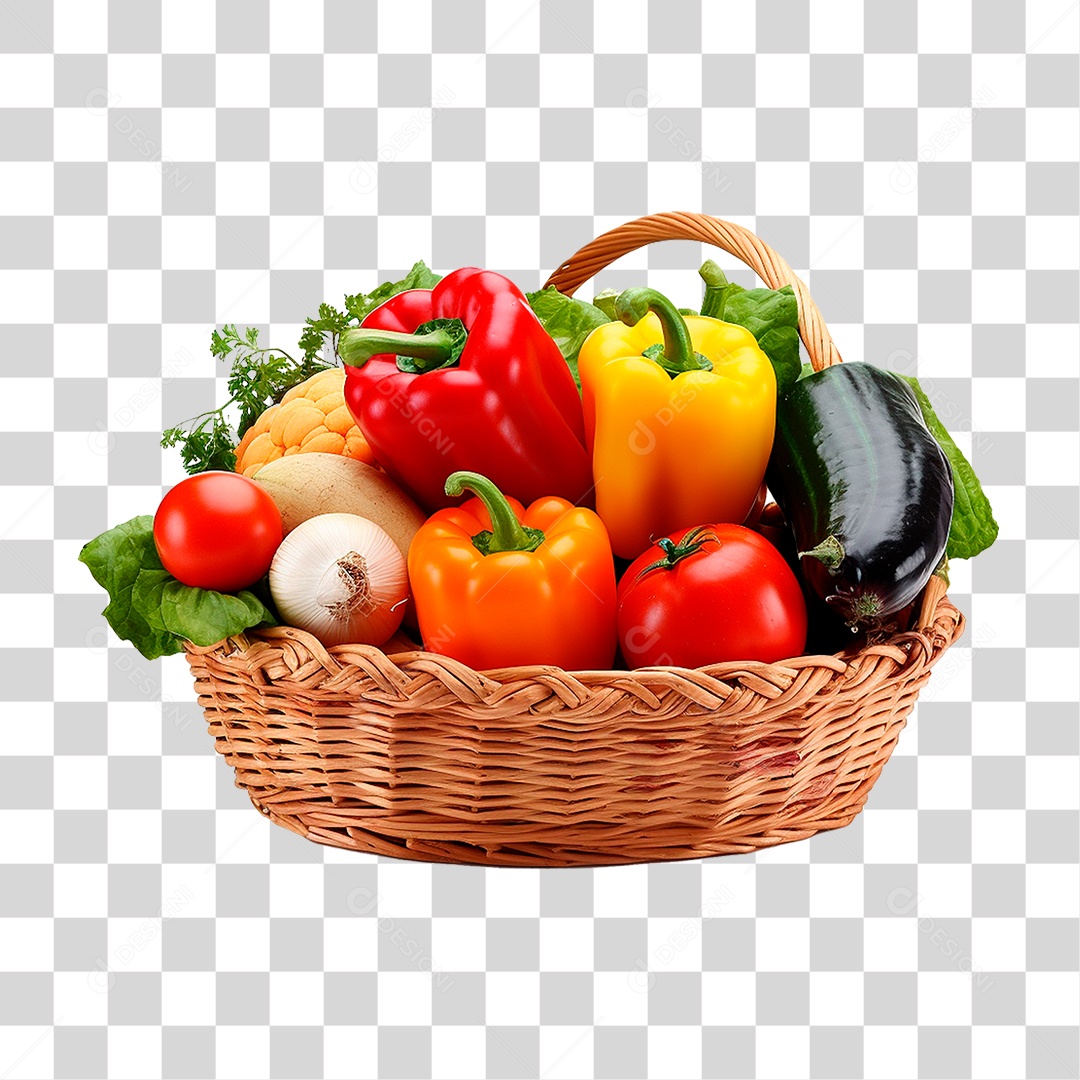 Cesta de Verdura PNG Transparente