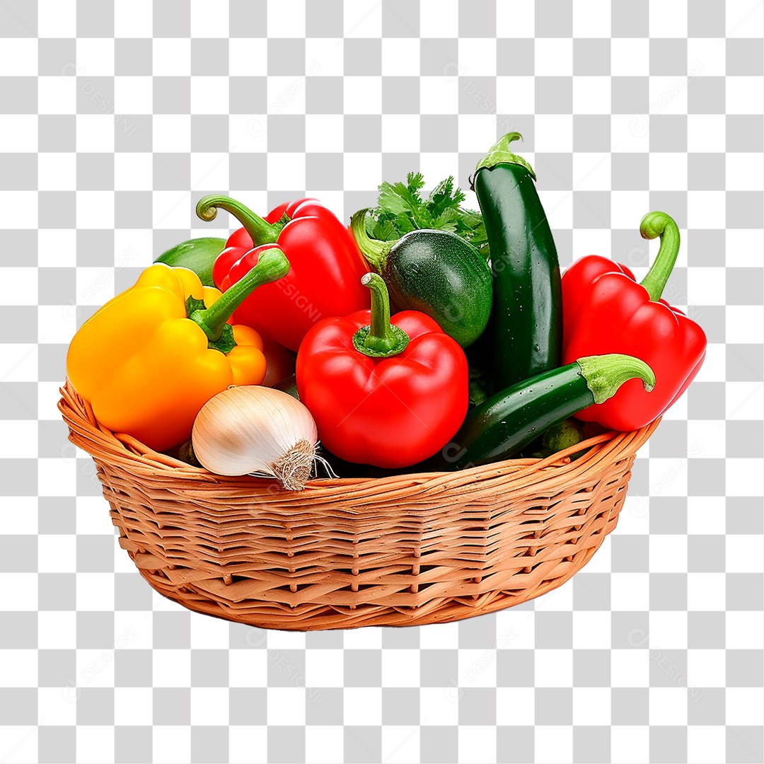 Cesta de Verdura PNG Transparente