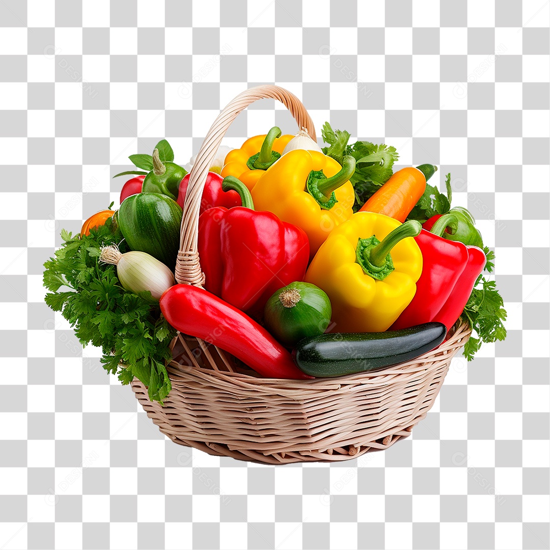 Cesta de Verdura PNG Transparente