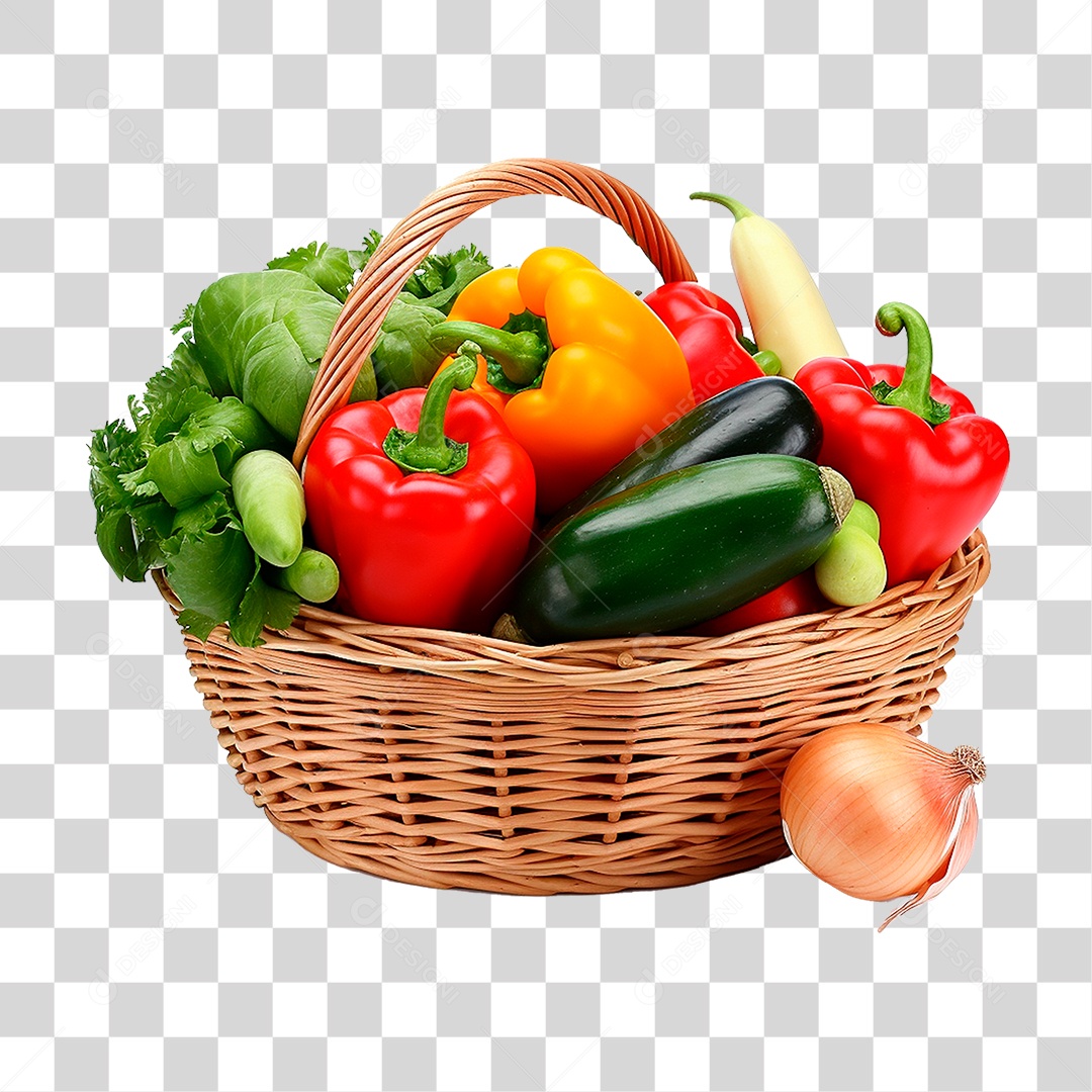 Cesta de Verdura PNG Transparente