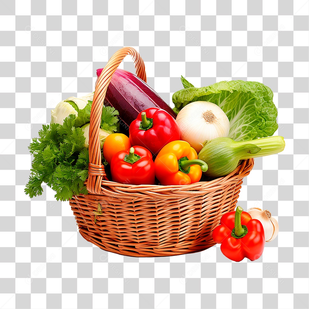 Cesta de Verdura PNG Transparente