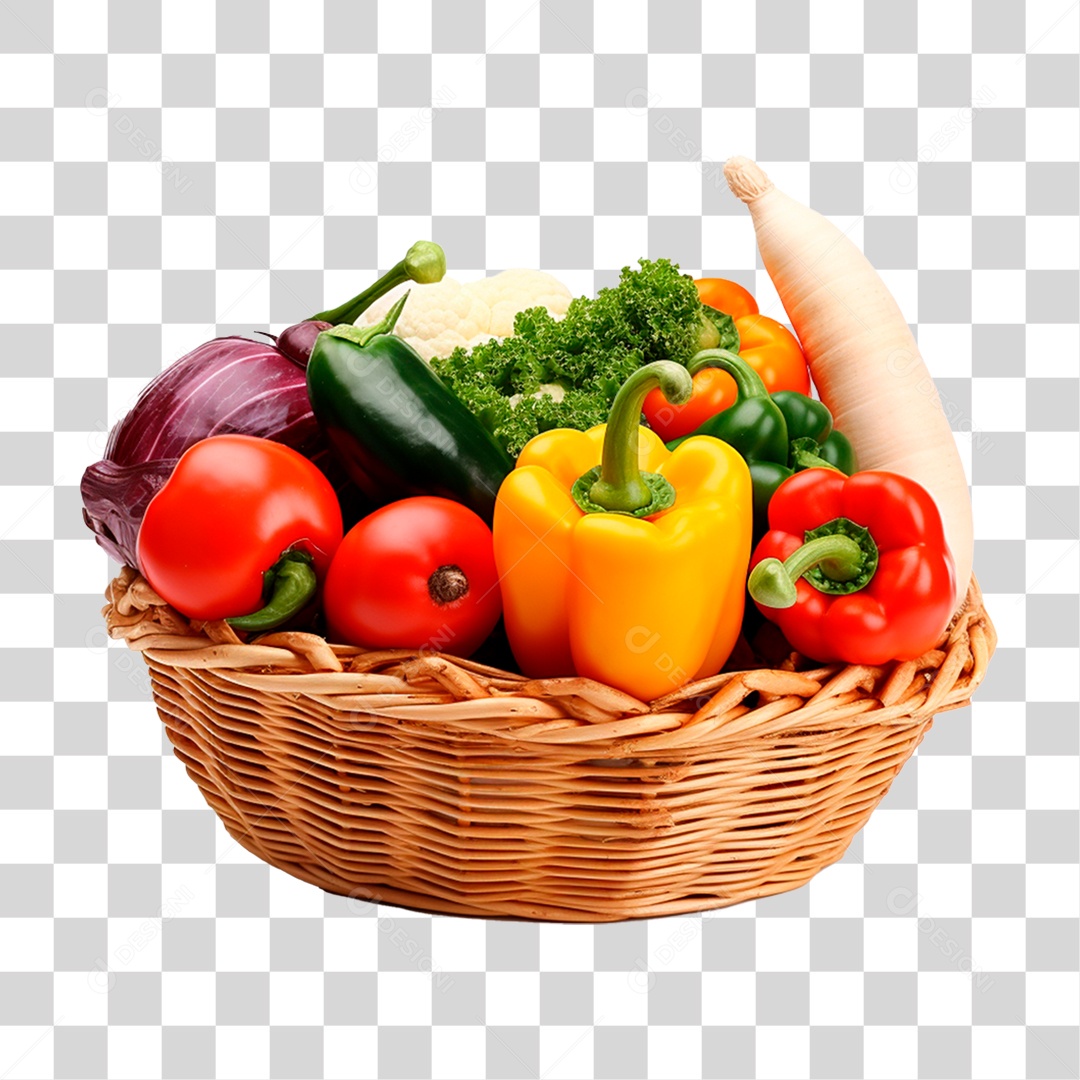 Cesta de Verdura PNG Transparente