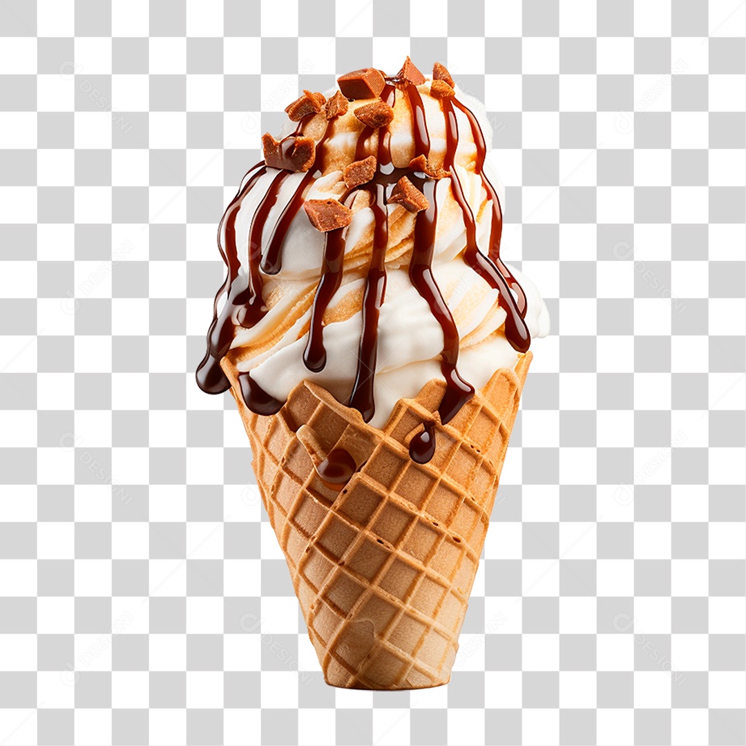 Sorvete de Casquinha PNG Transparente