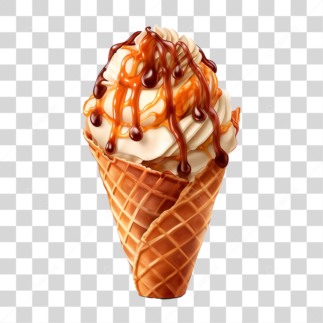 Sorvete de Casquinha PNG Transparente