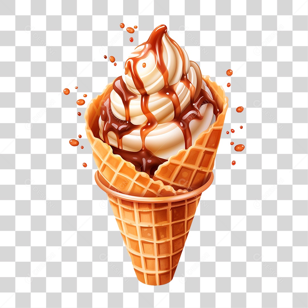 Sorvete de Casquinha PNG Transparente