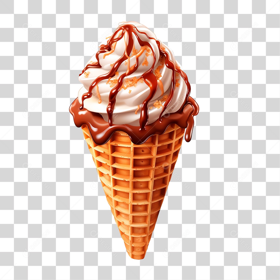 Sorvete de Casquinha PNG Transparente