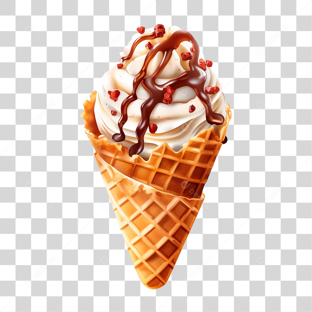 Sorvete de Casquinha PNG Transparente