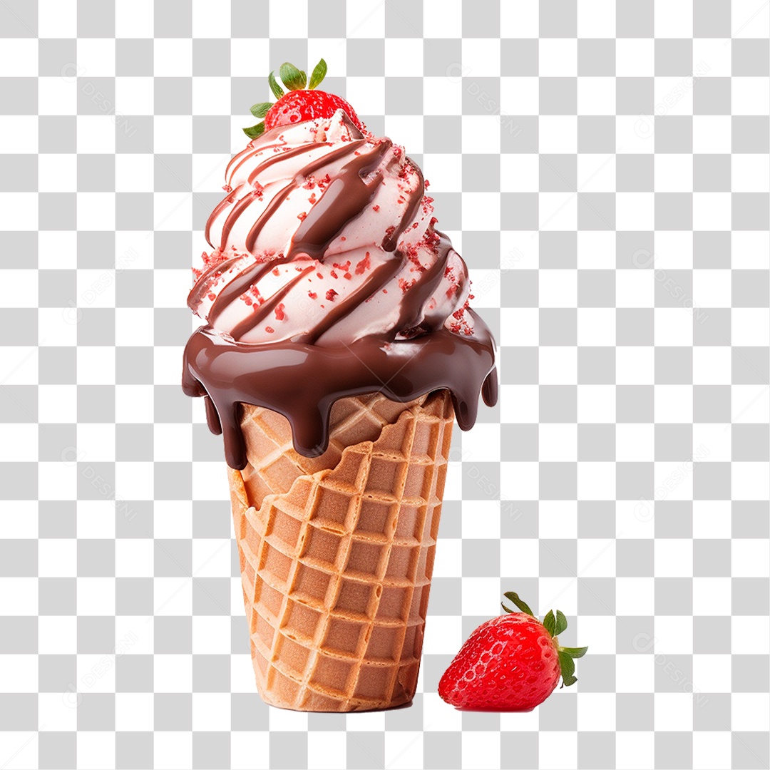 Sorvete de Casquinha PNG Transparente