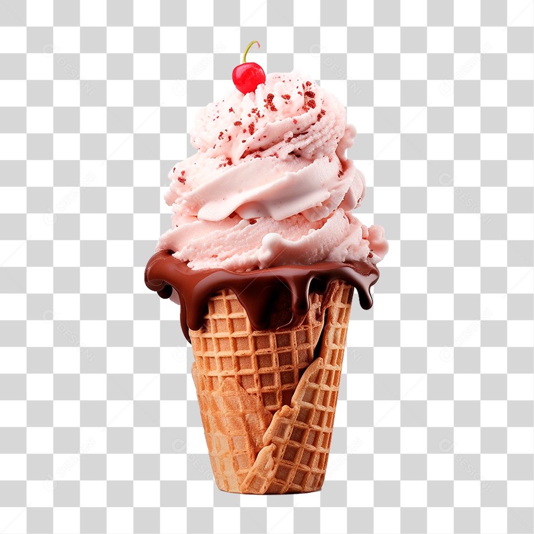 Sorvete de Casquinha PNG Transparente