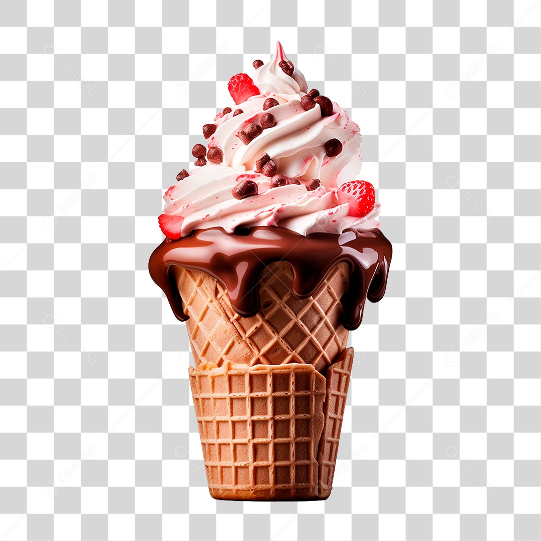 Sorvete de Casquinha PNG Transparente