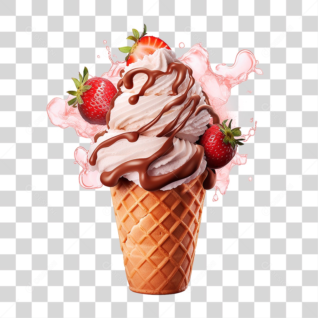 Sorvete de Casquinha PNG Transparente