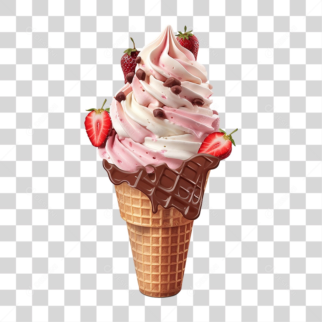 Sorvete de Casquinha PNG Transparente