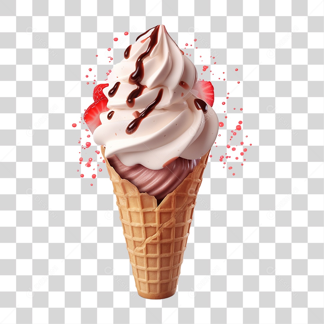 Sorvete de Casquinha PNG Transparente