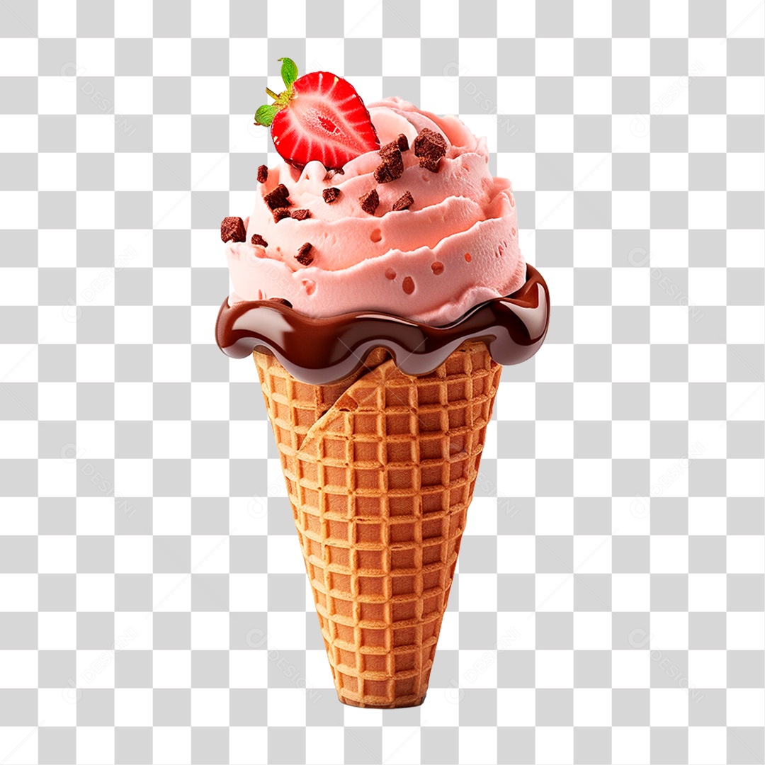 Sorvete de Casquinha PNG Transparente