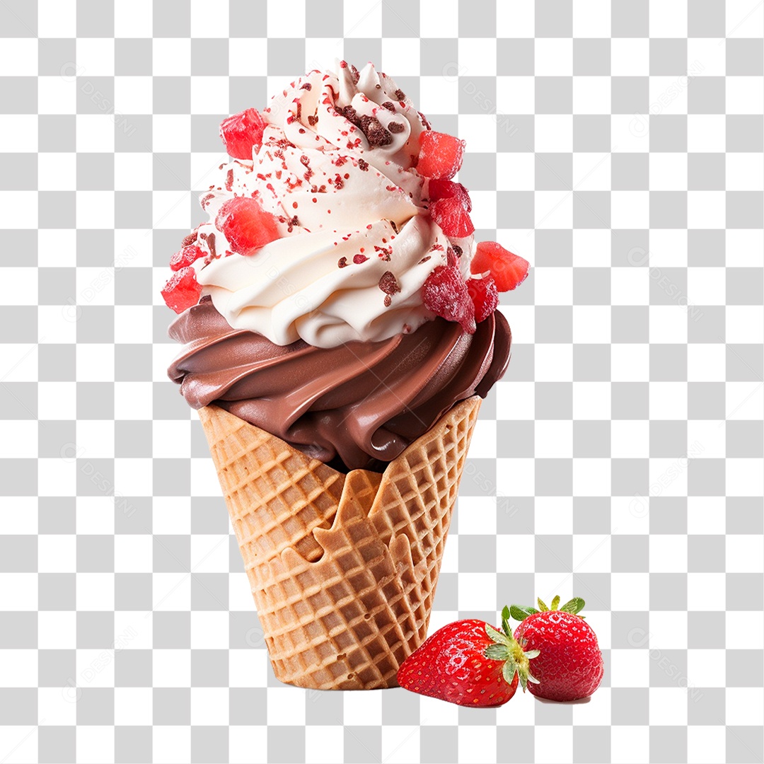 Sorvete de Casquinha PNG Transparente