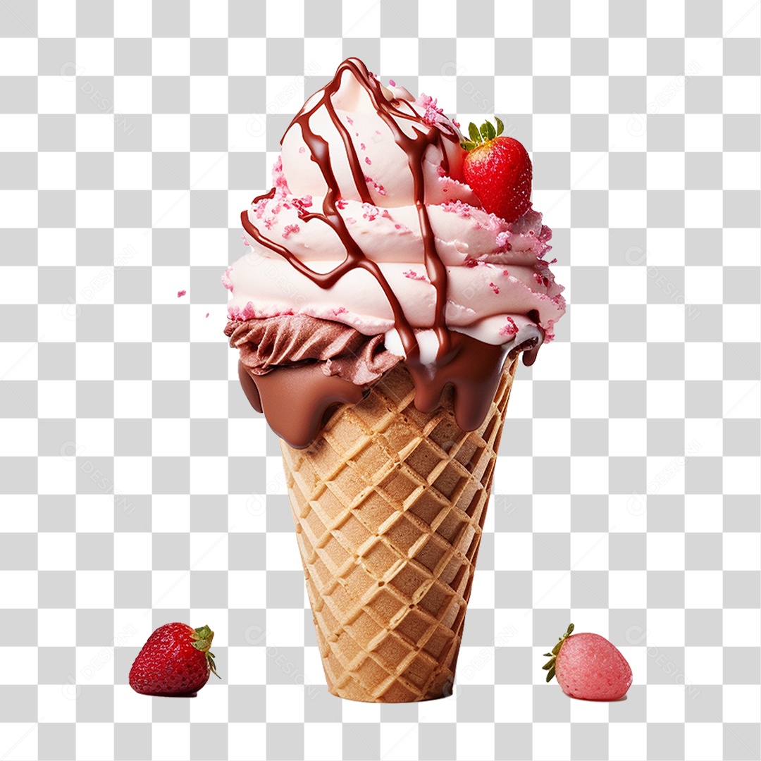 Sorvete de Casquinha PNG Transparente