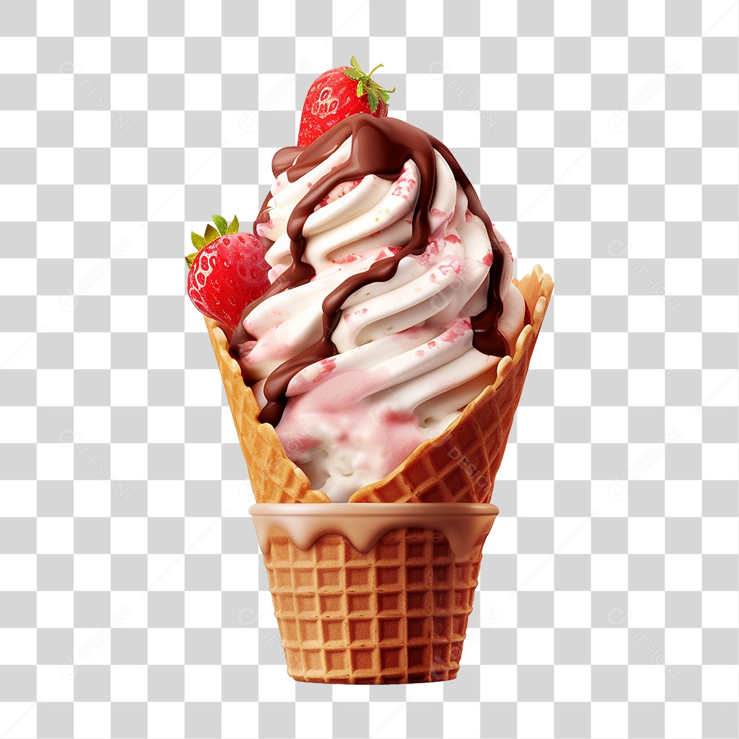 Sorvete de Casquinha PNG Transparente