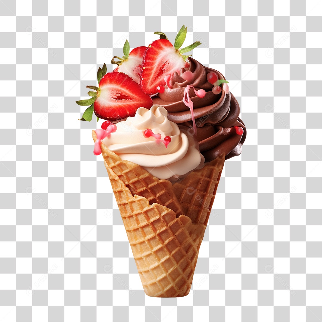 Sorvete de Casquinha PNG Transparente