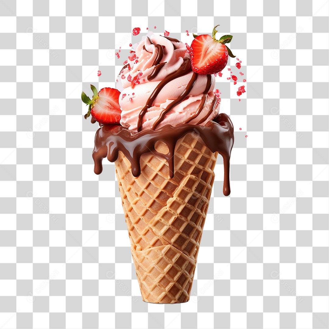 Sorvete de Casquinha PNG Transparente