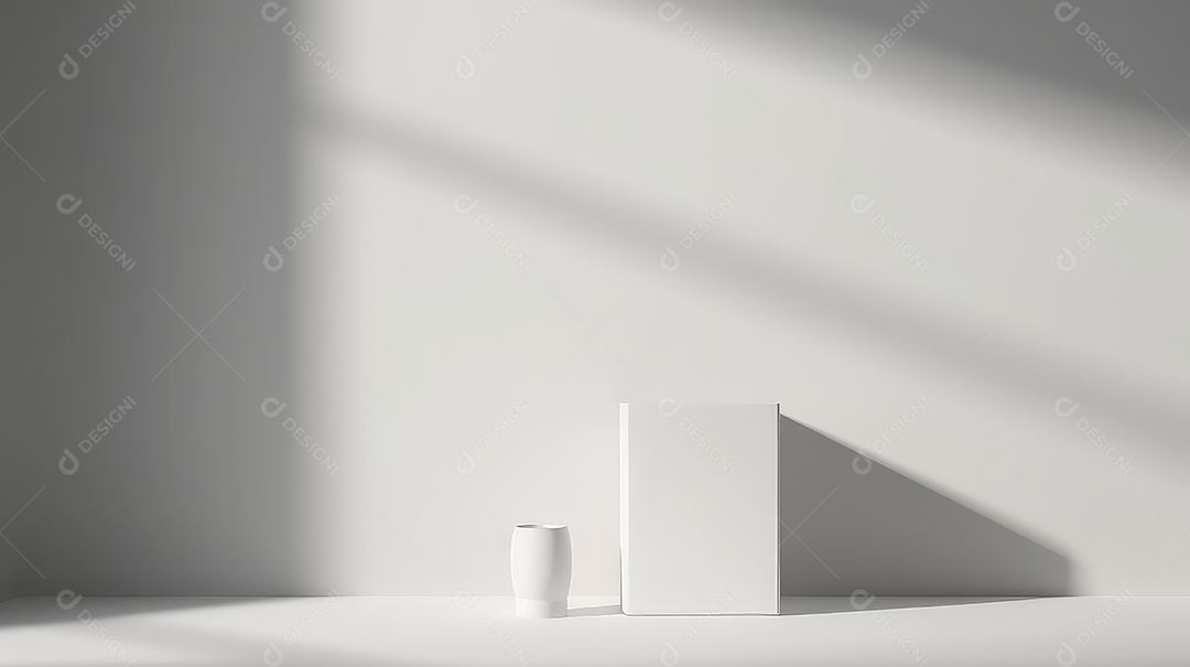 Renderização 3D de pedestal minimalista para apresentação de produtos