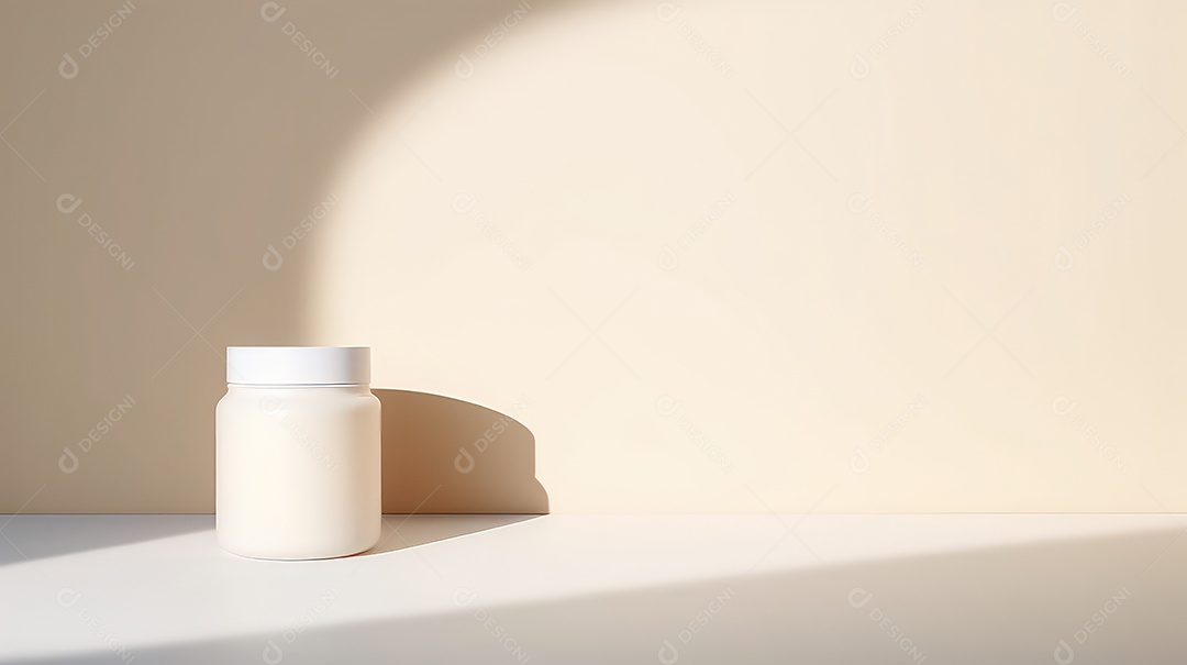 Maquete de uma garrafa de plástico branca sobre um fundo branco