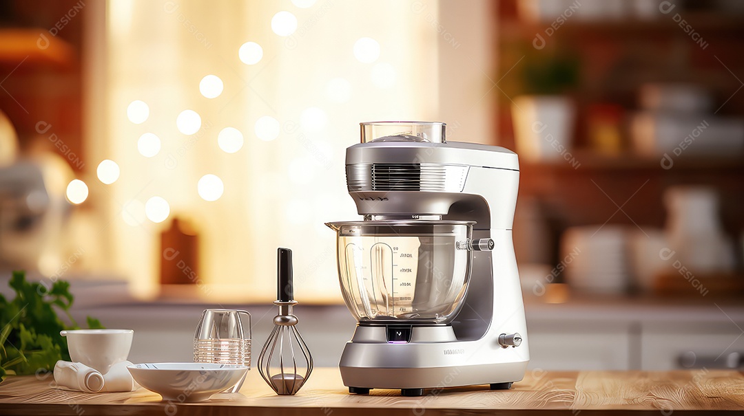 Espremedor elétrico moderno sobre a mesa da cozinha