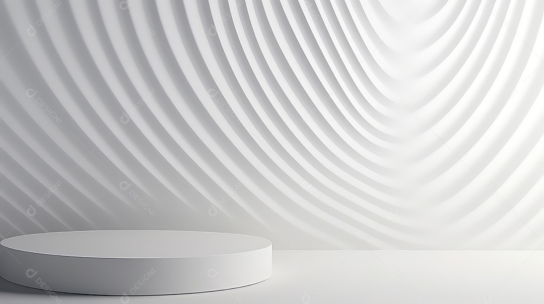 Cenário minimalista moderno com palco redondo vazio