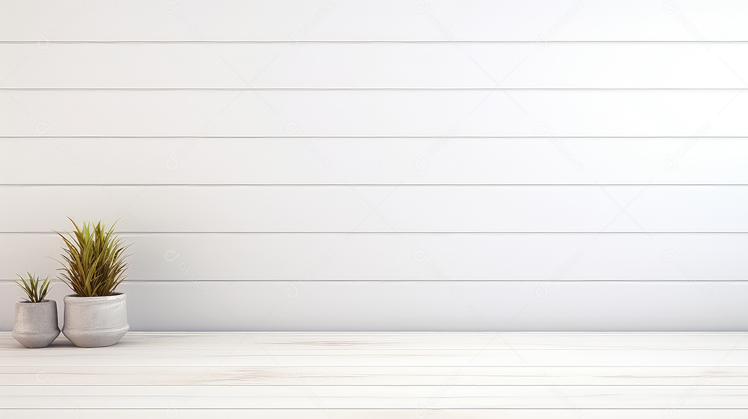 Vaso branco com flores brancas no chão de madeira da sala