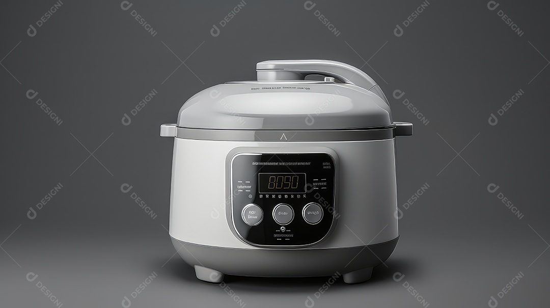 Panela elétrica moderna multiuso em fundo cinza