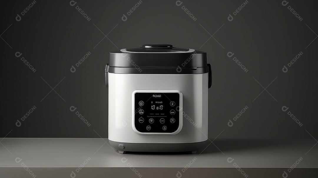 Panela elétrica moderna multiuso sobre a mesa da cozinha