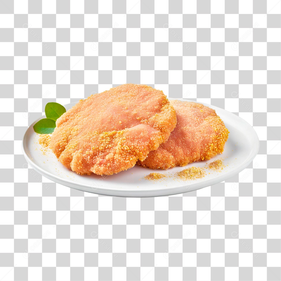 Prato com Schnitzel de Frango PNG Transparente