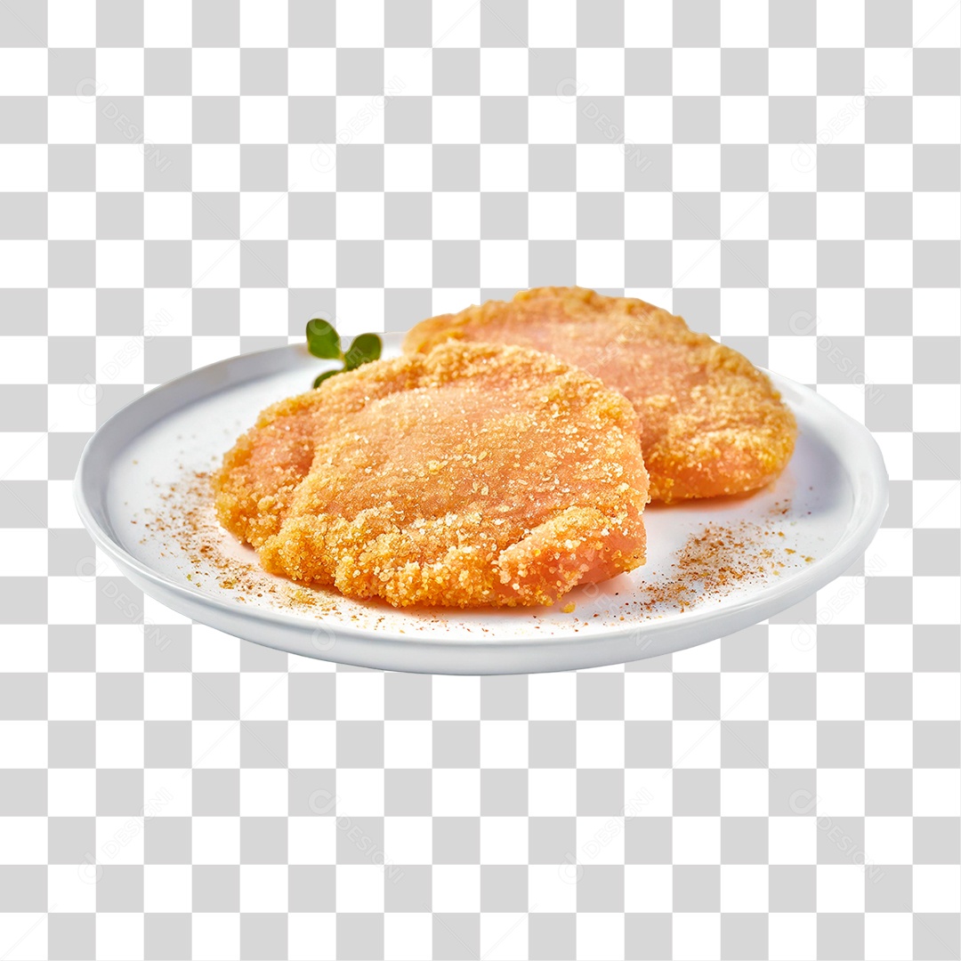 Prato com Schnitzel de Frango PNG Transparente