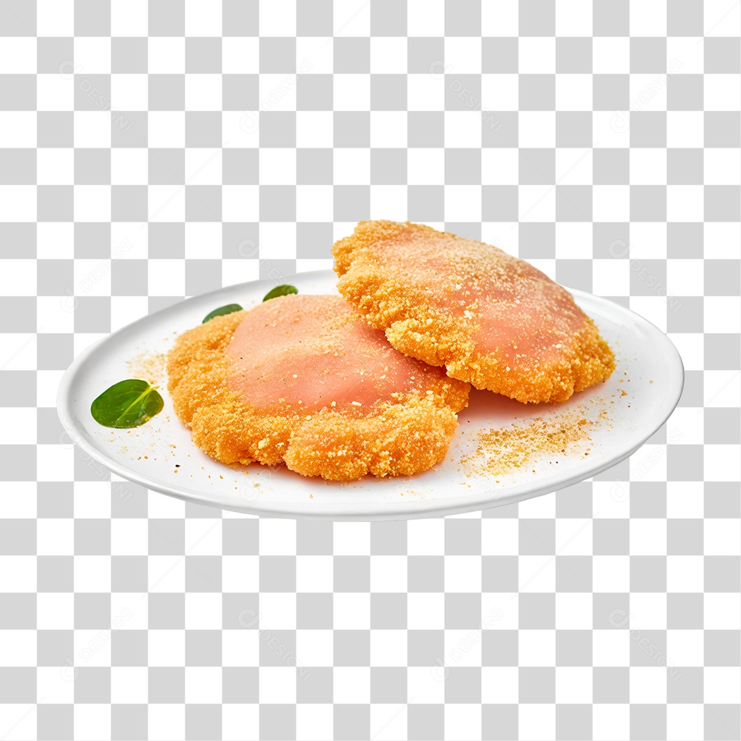 Prato com Schnitzel de Frango PNG Transparente