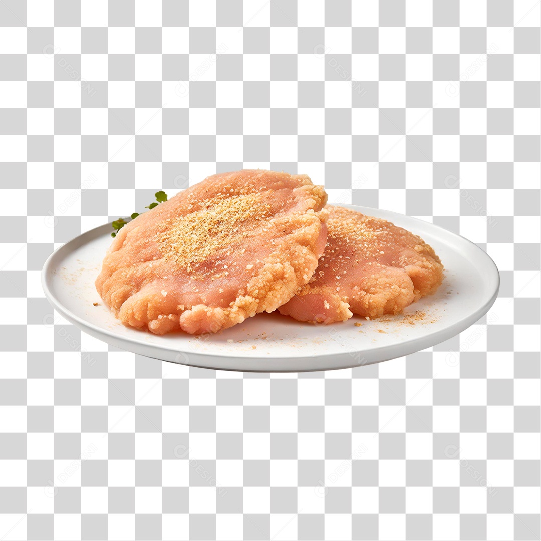Prato com Schnitzel de Frango PNG Transparente