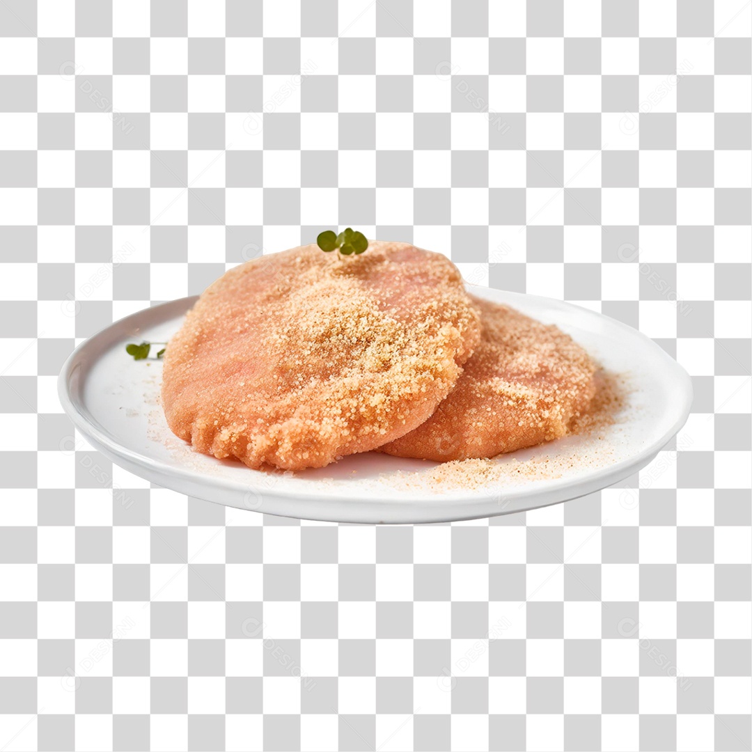 Prato com Schnitzel de Frango PNG Transparente