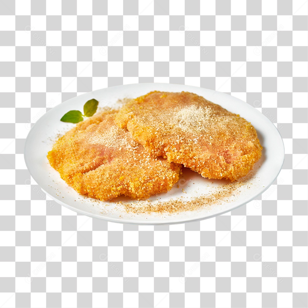 Prato com Schnitzel de Frango PNG Transparente