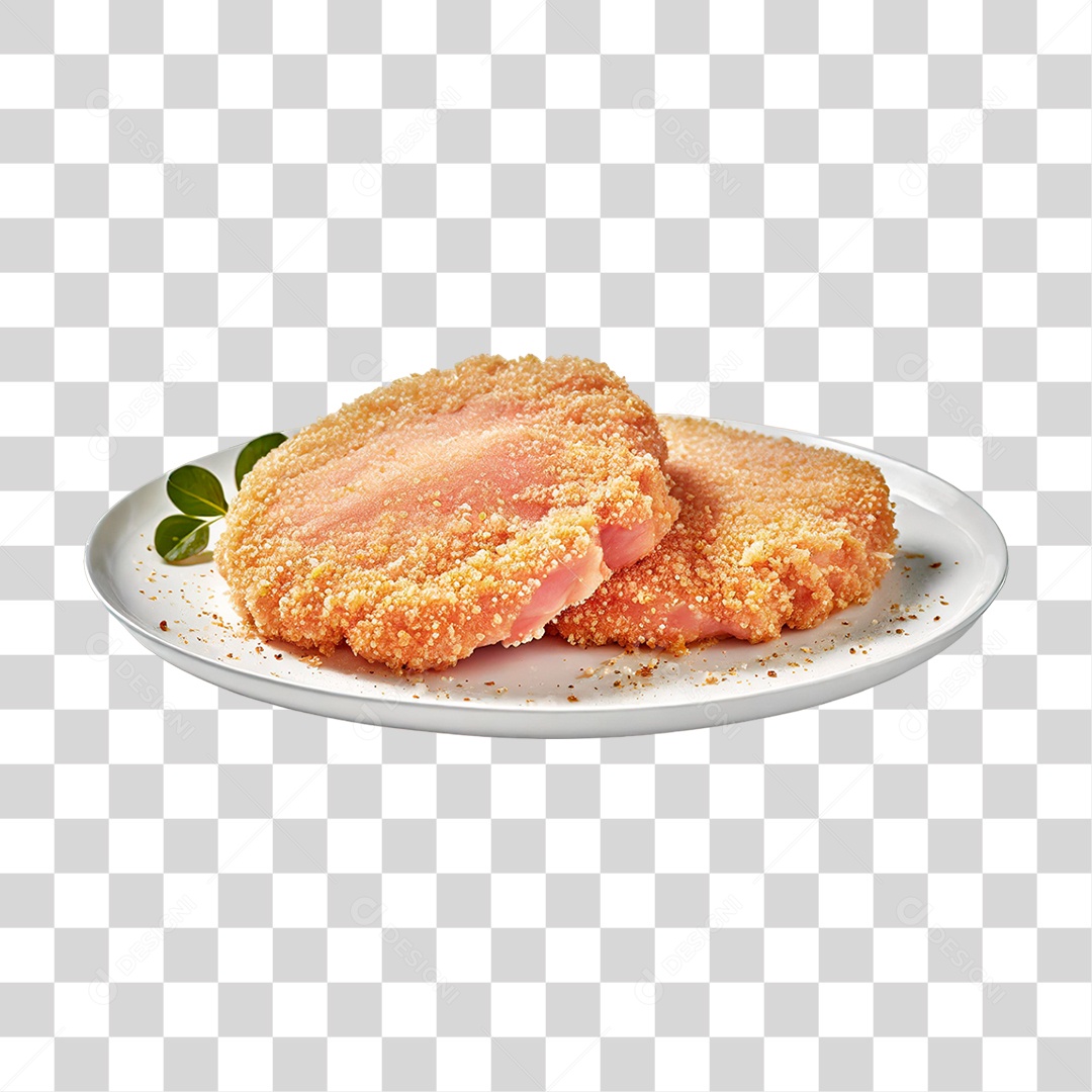 Prato com Schnitzel de Frango PNG Transparente