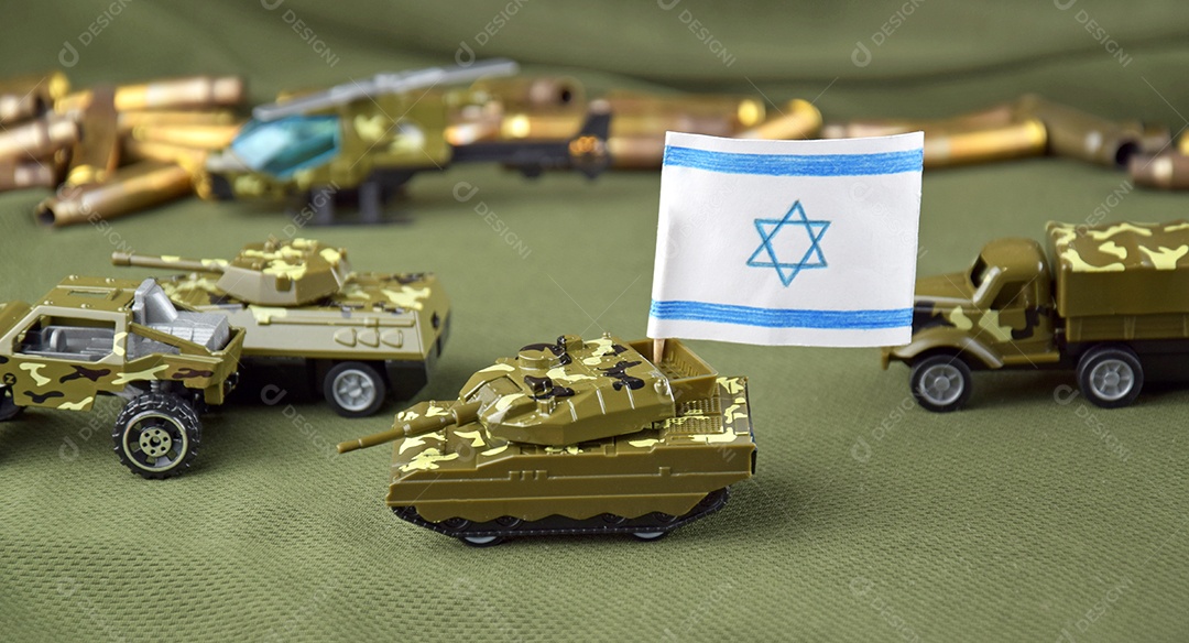 Veículos militares com bandeira de Israel