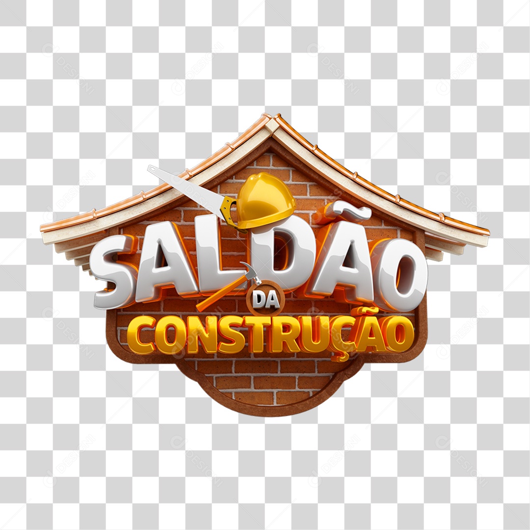 Elemento 3D Saldão da Construção PNG Transparente