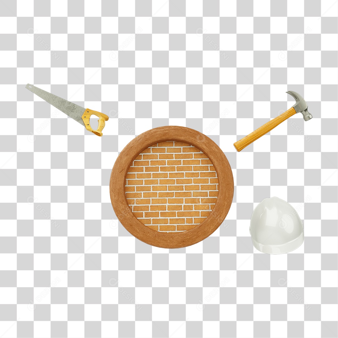 Elemento 3D Construção Ferramentas PNG Transparente