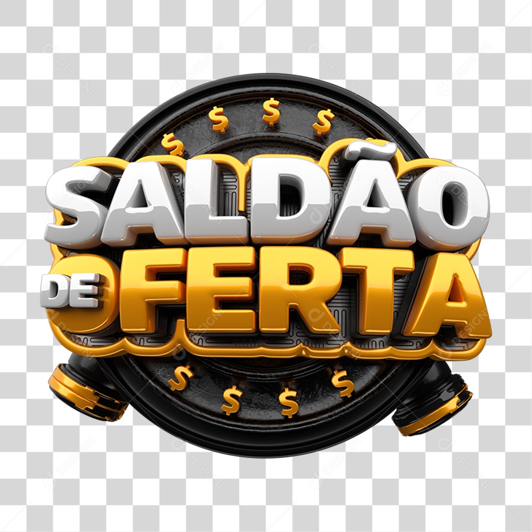 Selo 3D Saldão de Ofertas PNG Transparente