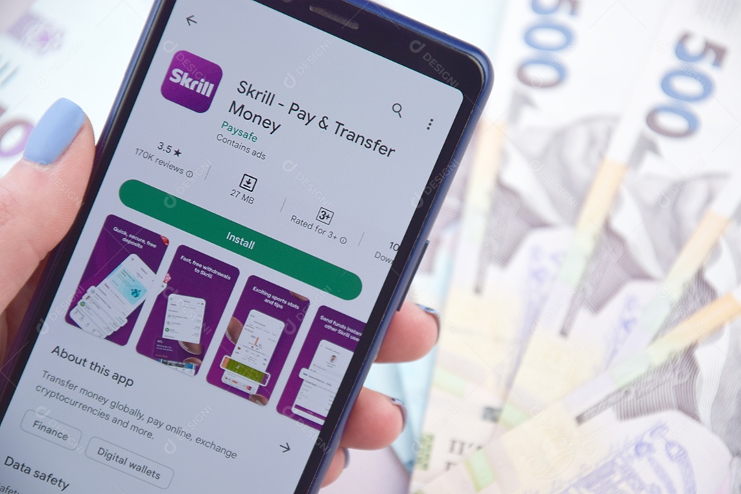 Aplicativo móvel de banco Skrill