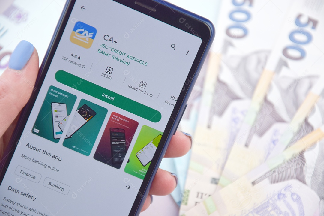 Aplicativo Banco Crédit Agricole na Ucrânia