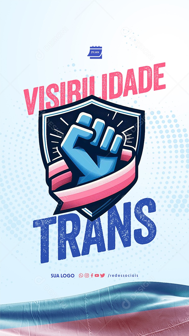 Story Dia Nacional da Visibilidade Trans 29 de Janeiro Social Media PSD Editável
