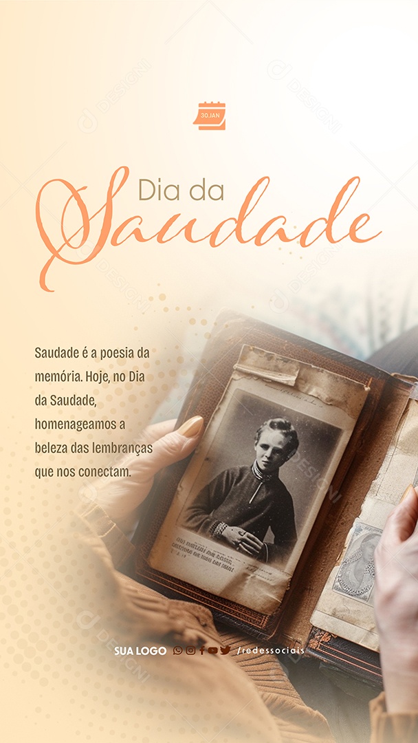 Story Dia da Saudade 30 De Janeiro é a Poesia da Mémoria Social Media PSD Editável