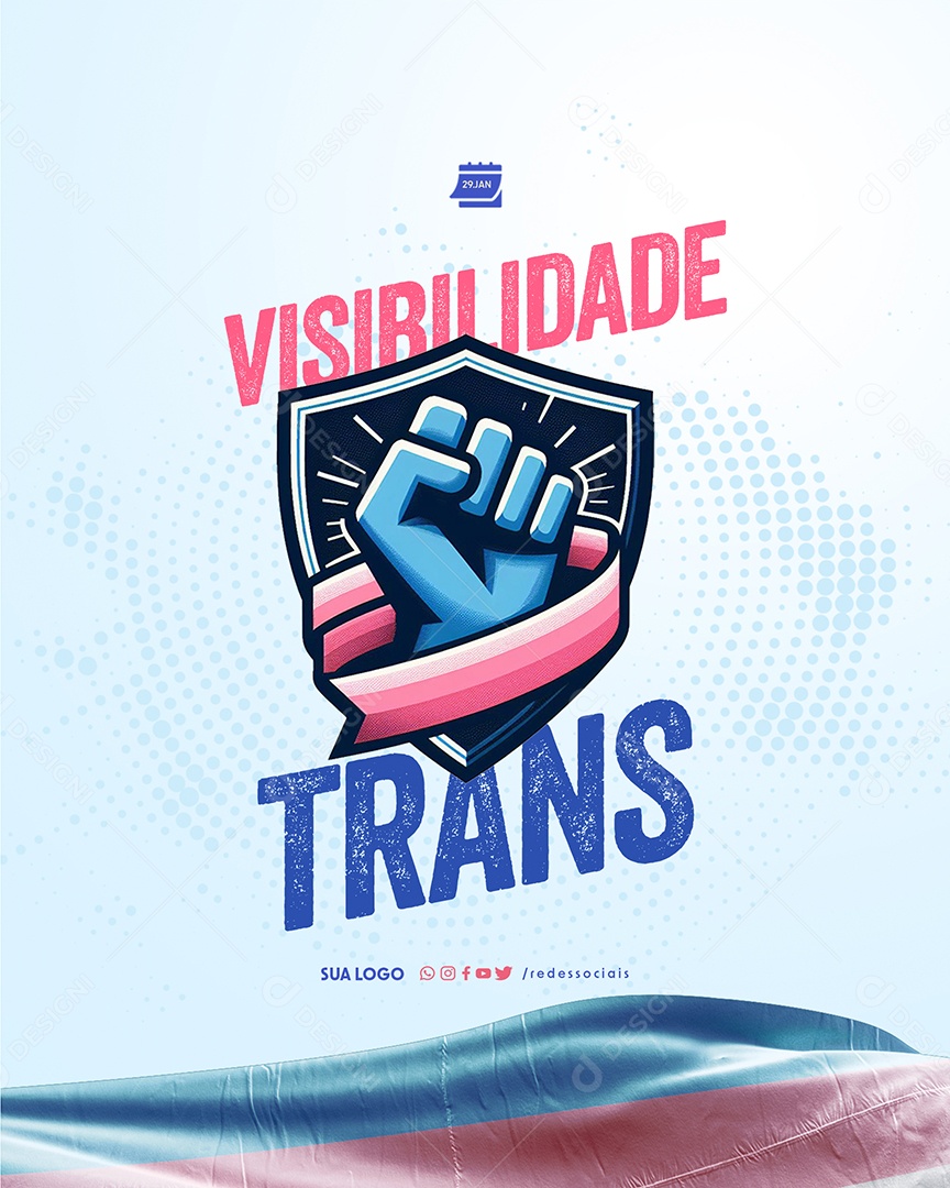 Dia Nacional da Visibilidade Trans 29 de Janeiro Social Media PSD Editável